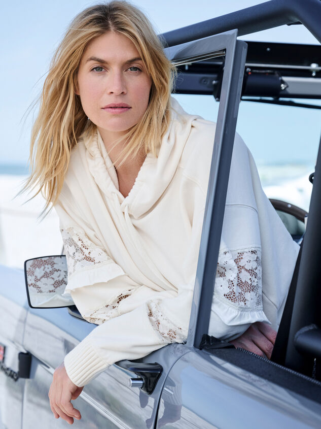 Rhythm Bloom Lace Sleeve Hoodie - ALTAR'D STATE KIDS