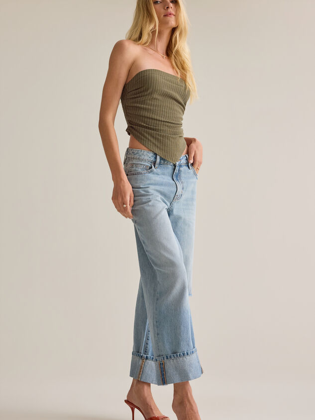 Augusta High Rise Roll Cuff Jeans Detail 3 - AS Kids