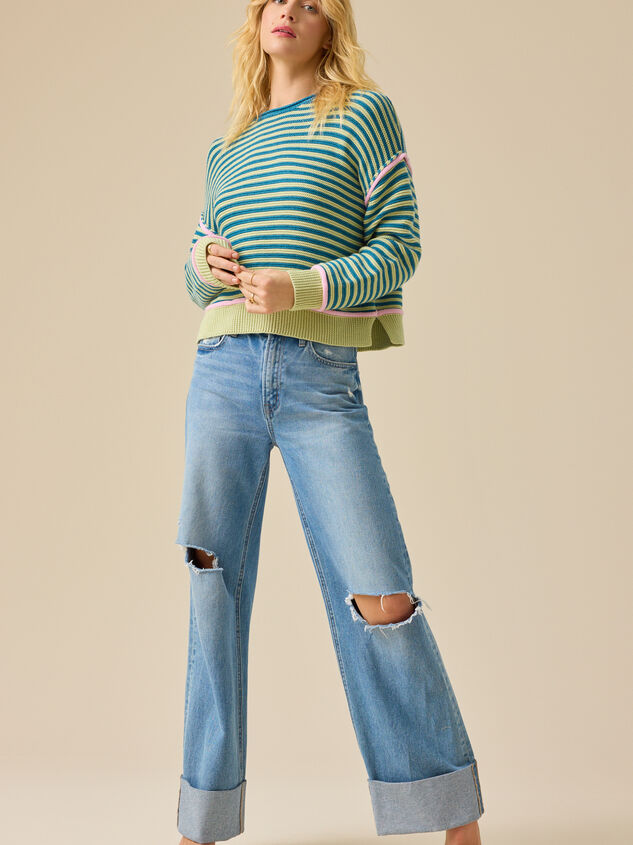 Blossom Stripe Pullover Sweater - ALTAR'D STATE KIDS