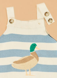 Duck Embroidered Stripe Shortall Detail 3 - AS Kids