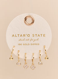 18K Gold Clover Mini Hoop Set Detail 2 - AS Kids