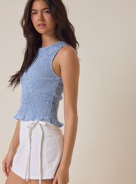 Katy Smocked Gingham Tank Top Detail 3 - ALTAR'D STATE KIDS