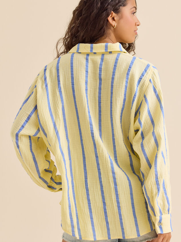 Vienna Striped Button Down Top Detail 5 - AS Kids