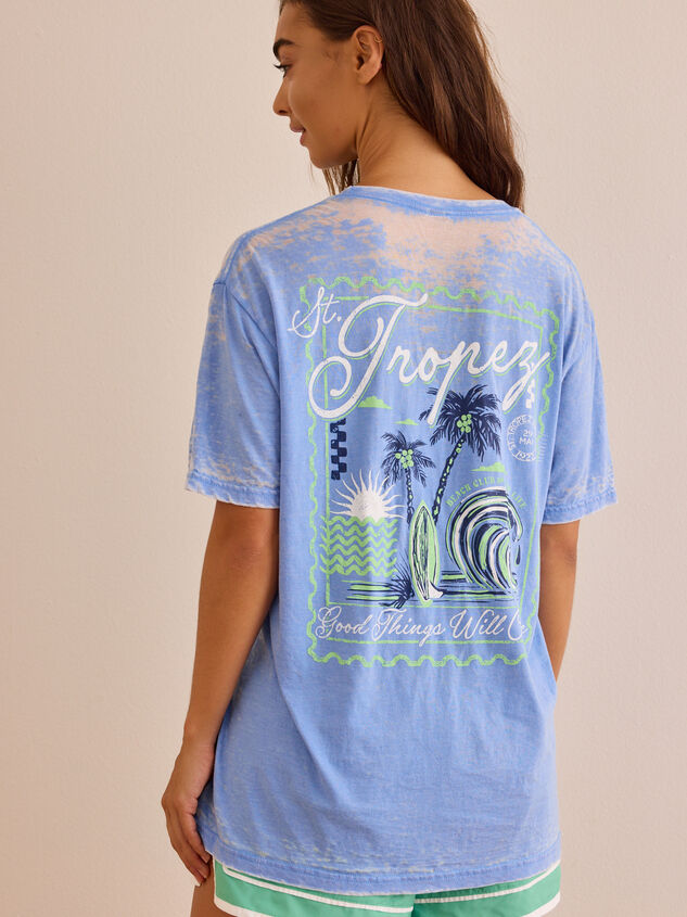 Saint Tropez Postcard Slub Tee Detail 2 - AS Kids