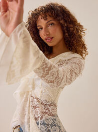 Carys Lace Chiffon Ruffle Kimono Detail 3 - AS Kids