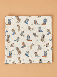 Buckaroo Boots Swaddle and Bib Detail 3 - AS Kids