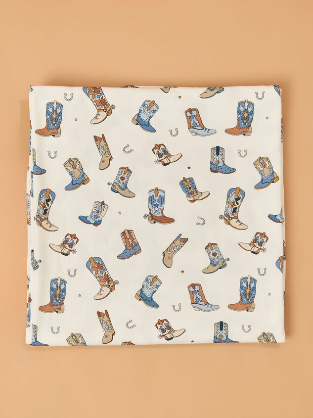 Buckaroo Boots Swaddle and Bib Detail 3 - AS Kids