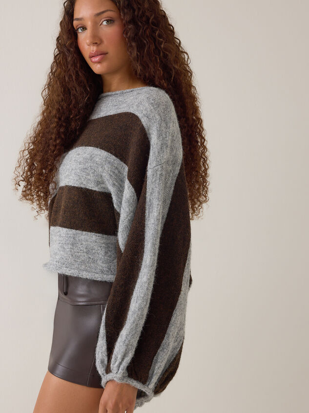 Luci Striped Oversized Sleeve Sweater Detail 4 - AS Kids