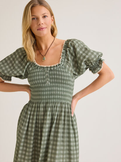 Caroline Gingham Midi Mama Dress - AS Kids