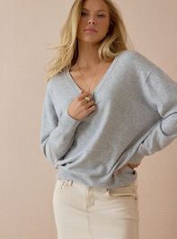 Flynn V Neck Pullover Sweater Detail 2 - AS Kids
