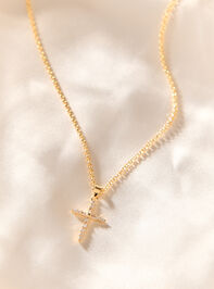 Waterproof Cross Baguette Necklace Detail 3 - AS Kids