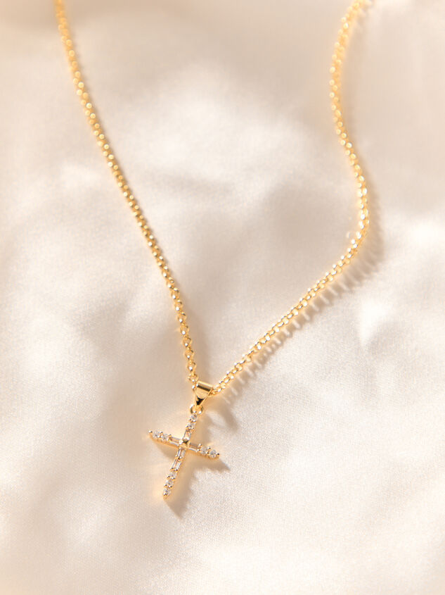 Waterproof Cross Baguette Necklace Detail 3 - AS Kids