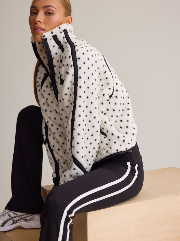 Risen Polka Dot Sherpa Quarter Zip Detail 3 - AS Kids