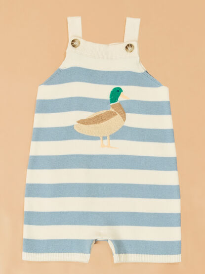 Duck Embroidered Stripe Shortall - AS Kids
