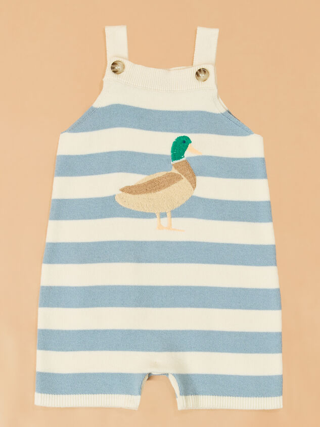 Duck Embroidered Stripe Shortall Detail 2 - AS Kids