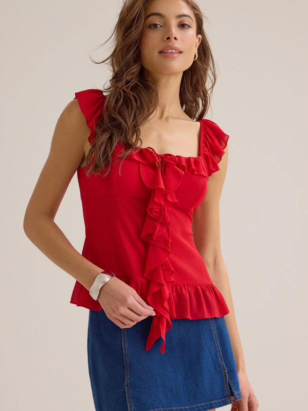 Bryna Ruffle Tie Front Tank Detail 2 - ALTAR'D STATE KIDS