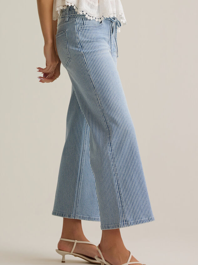 Peyton High Rise Stripe Denim Pant Detail 4 - AS Kids