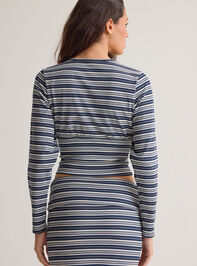 Lisa Striped Snap Cardigan Detail 5 - AS Kids