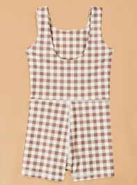 Lena Gingham Unitard Detail 3 - AS Kids