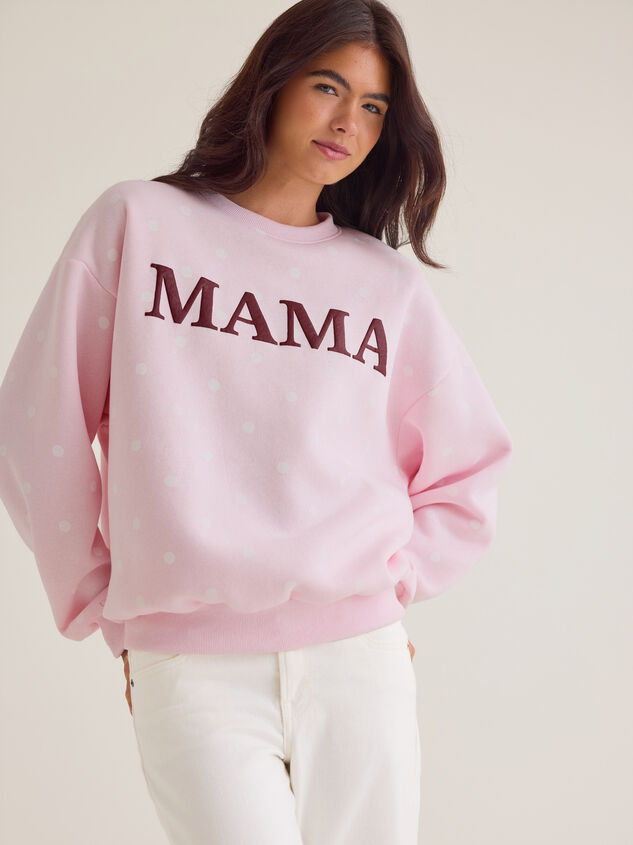 Penelope Polka Dot Mama Sweatshirt Detail 3 - AS Kids