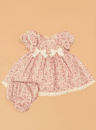 Ditsy Floral Bow Dress Detail 2 - AS Kids