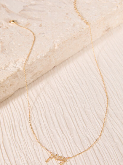 18K Gold Pray Necklace - AS Kids