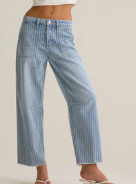 Masyn High Rise Striped Barrel Pant Detail 3 - AS Kids