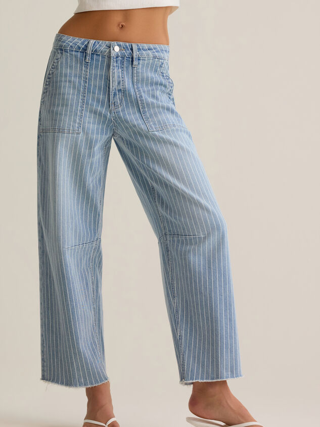 Masyn High Rise Striped Barrel Pant Detail 3 - AS Kids