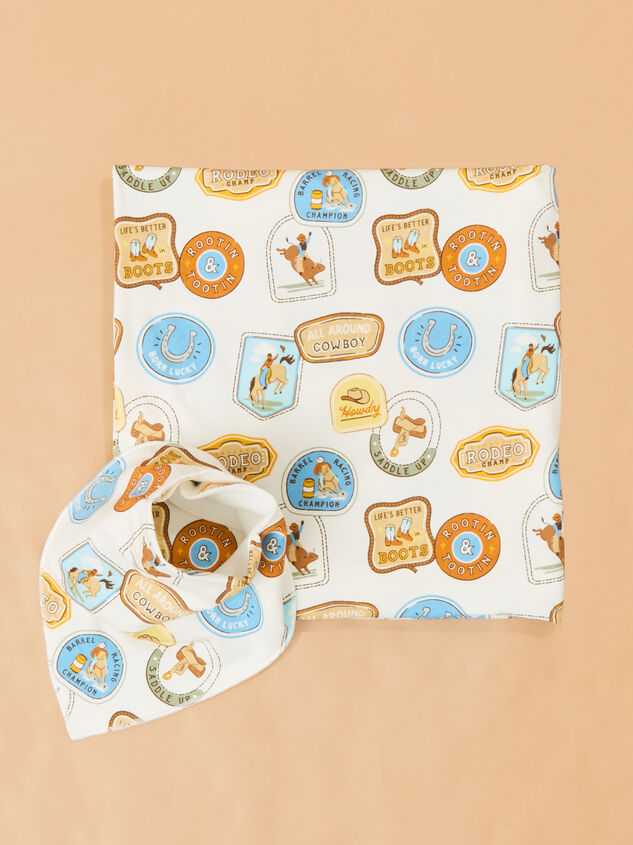 Cowboy Cutie Swaddle and Bib Detail 2 - ALTAR'D STATE KIDS