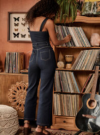 Jana Lace-Up Denim Jumpsuit Detail 4 - AS Kids