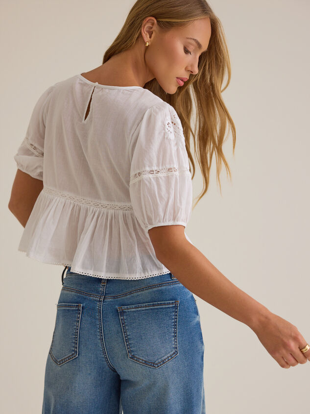 Drew Puff Sleeve Embroidered Top Detail 5 - ALTAR'D STATE KIDS