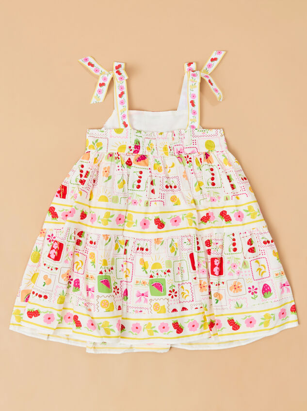 Morgan Fruit Print Toddler Dress Detail 3 - AS Kids