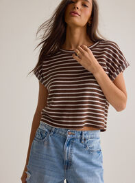 Hattie Stripe Roll Sleeve Crew Detail 4 - AS Kids