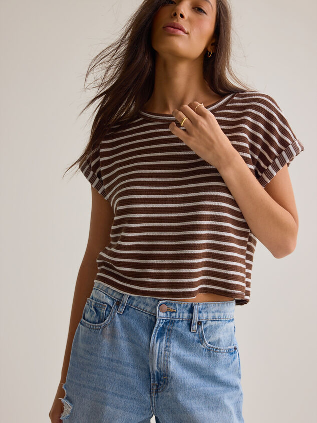 Hattie Stripe Roll Sleeve Crew Detail 4 - AS Kids