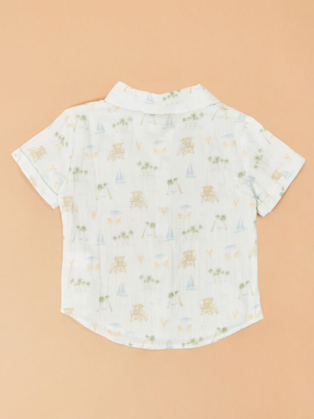 Vacay Beach Icon Button Up Detail 4 - AS Kids
