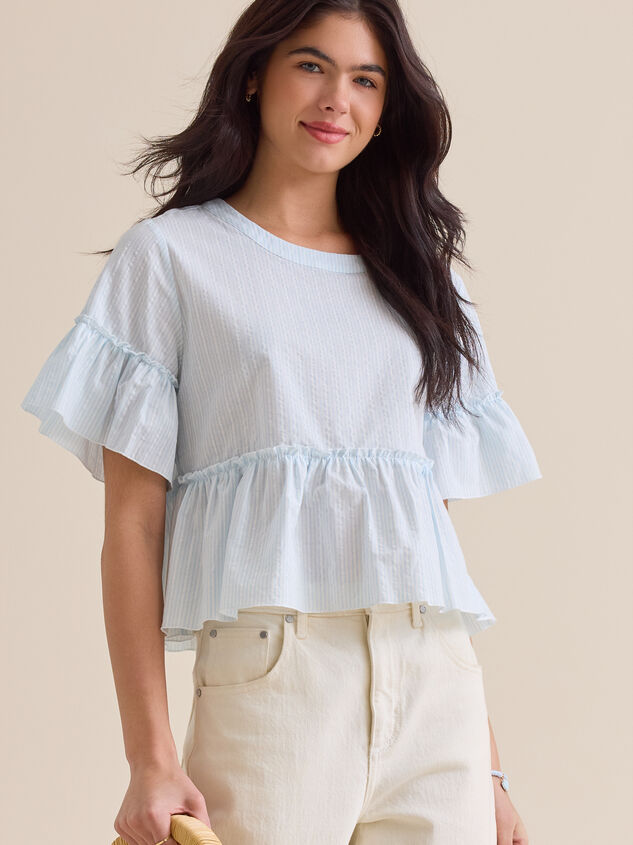 Calista Stripe Peplum Top Detail 2 - ALTAR'D STATE KIDS