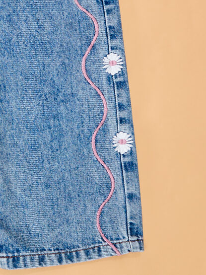 Madelyn Embroidered Daisy Infant Overalls - AS Kids