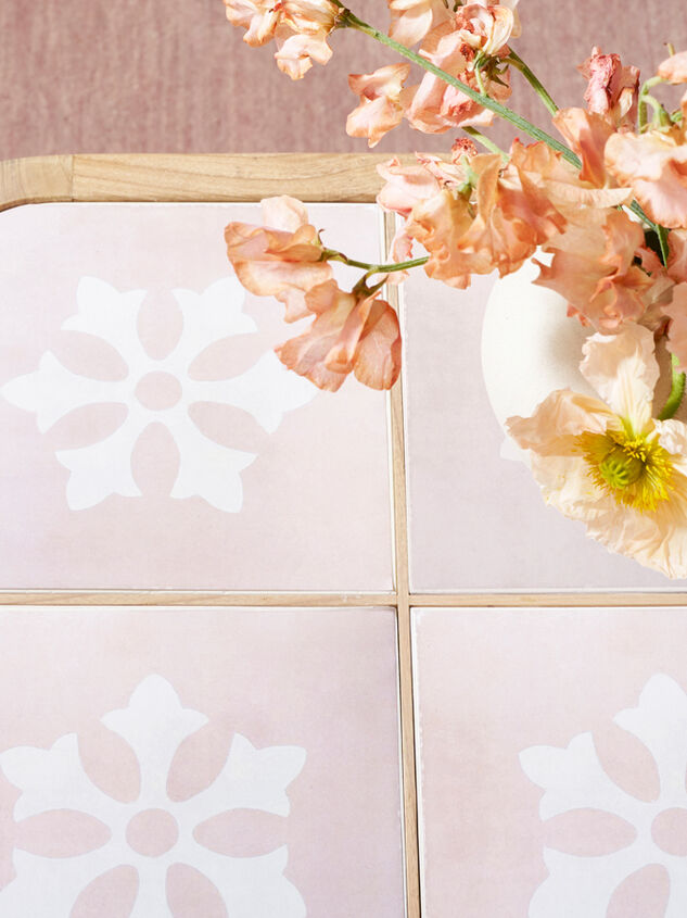 Audrey Wood Side Table Pink and Cream Detail 2 - ALTAR'D STATE KIDS