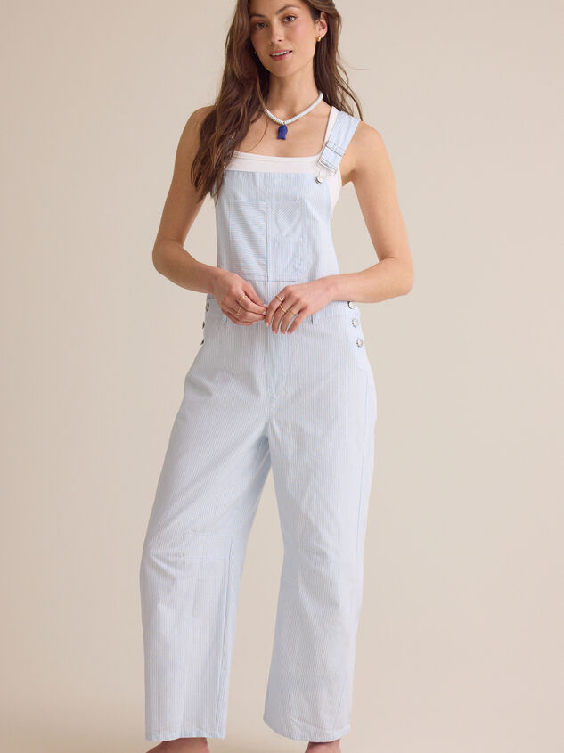 Sawyer Striped Barrel Overalls Detail 3 - AS Kids