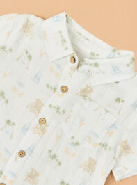 Vacay Beach Icon Button Up Detail 3 - AS Kids