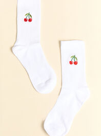 Cherry Embroidered Crew Socks - ALTAR'D STATE KIDS
