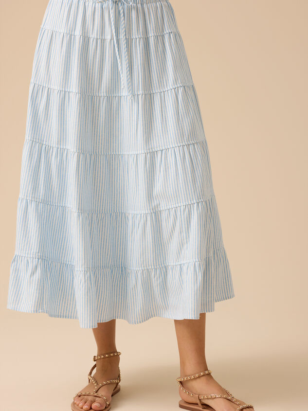 Lucy Striped Linen Skirt Detail 3 - ALTAR'D STATE KIDS