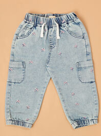 Sally Bow Denim Joggers - AS Kids