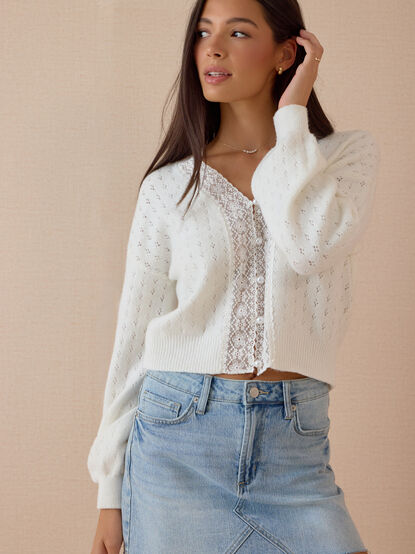 Cosette Lace Pointelle Cardigan - AS Kids