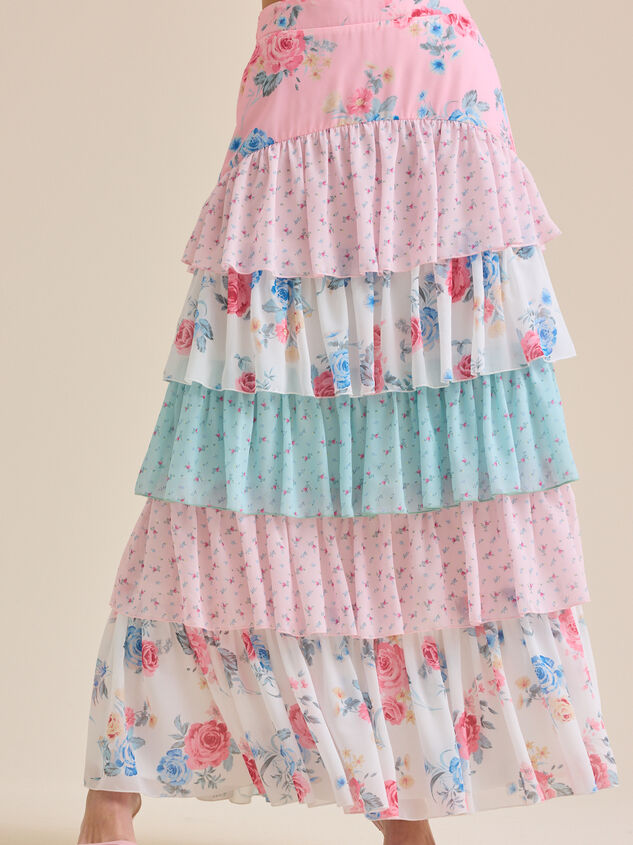 Brea Floral Ruffle Maxi Skirt Detail 3 - ALTAR'D STATE KIDS