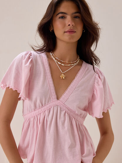Nia Crochet Babydoll Tee - AS Kids