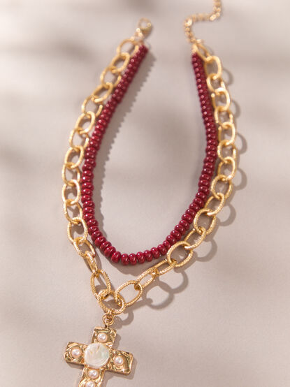 Chapel Layered Cross Necklace - AS Kids