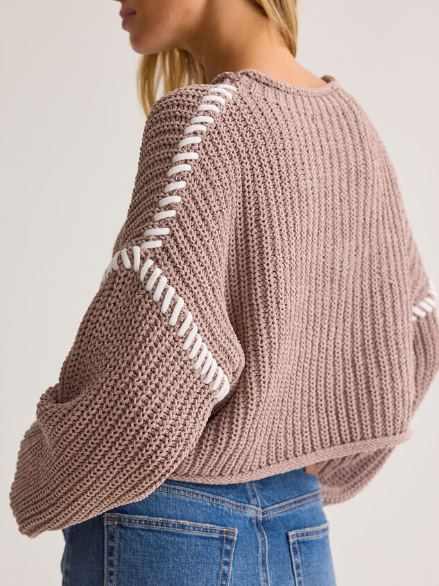 Violetta Whipstitch Pullover Sweater Detail 2 - AS Kids