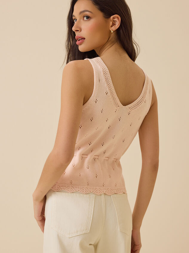 Lynn Pointelle Button Tie Tank Detail 4 - ALTAR'D STATE KIDS