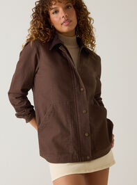 Jacee Canvas Button Down Barn Jacket Detail 3 - AS Kids